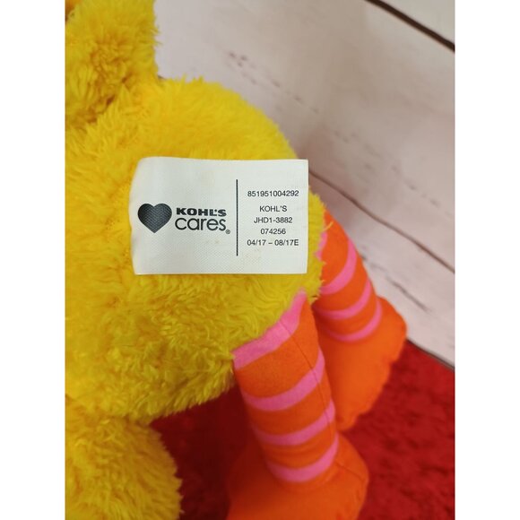 Sesame Street Big Bird Plush Toy 14" Kohls Cares Yellow & Orange - Picture 5 of 6